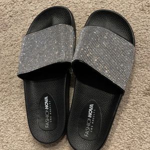 Bling Fashion Nova Slides.